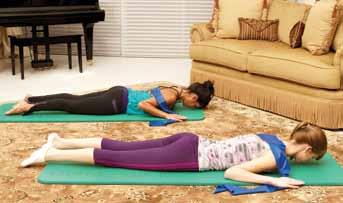 IT Band Stretch Focus: hamstrings, hips, abdominals, back, triceps. Lie on back with one leg extended straight out on the floor.