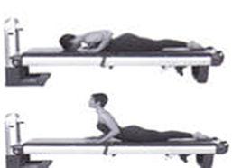 7. Swan Dive Pilates Mat Exercise: Swan 1. Lie on the mat face down. i. Keep your arms close to your body as you bend your elbows to bring your hands under your shoulders.