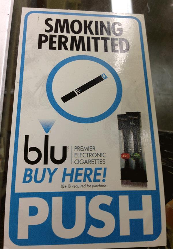 Point of sale advertisement found inside a campus store, on