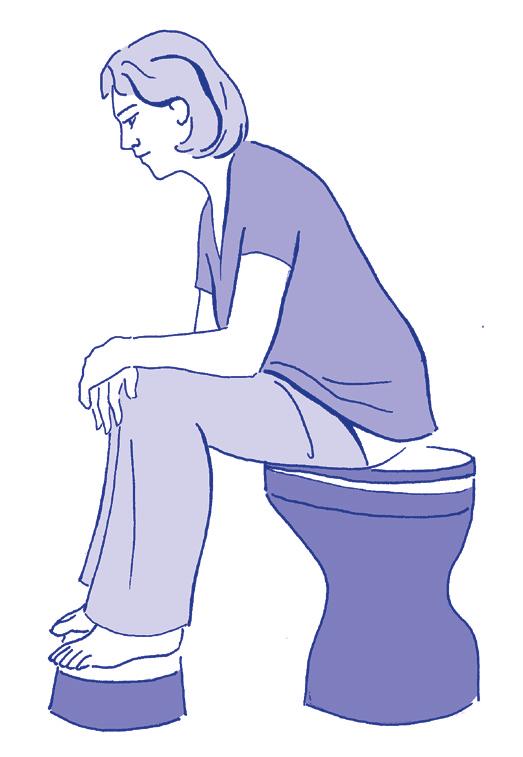 When you open your bowels you may find that it helps to support your stitches; if they are underneath, a pad held against them may help. If they are in your tummy a folded towel or your hand may help.