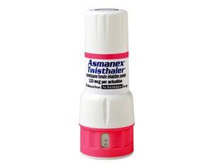 Asmanex Twisthaler! Multi-dose DPI. Contains 30,60, or 120 doses.! Use:! Open: hold the inhaler upright with the base on the bottom!