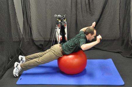 L s On Ball This exercise strengthens all the muscles between your shoulder blades This exercise improves shoulder stability in the golf swing.