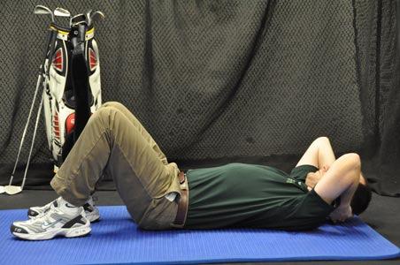 Curl Up A curl up is the foundation for developing strong abs. This exercise strengthens abdominals.