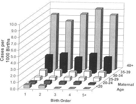 Birth order, maternal age and Down s syndrome From: K Rothman: Epidemiology An