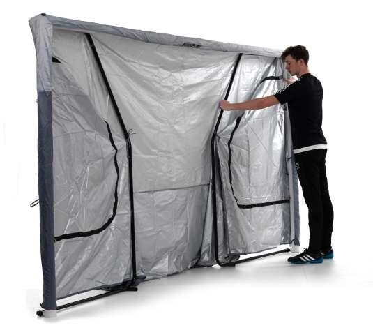 PATENTED PENDING PRO QUICK-FOLD MATCH SHELTER FOLDS FLAT IN SECONDS ADD COVER TO FRAME 5