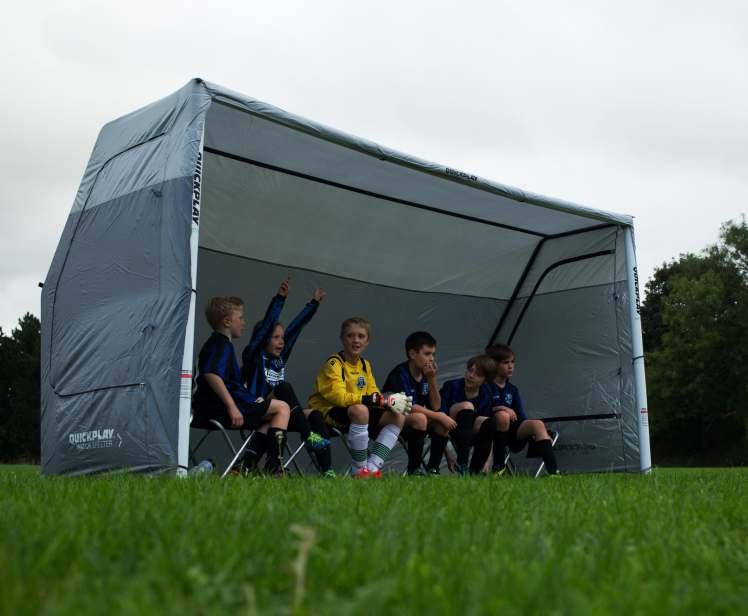 At 3.8m wide and with 1.9m head room the shelter is the perfect place to watch your team.