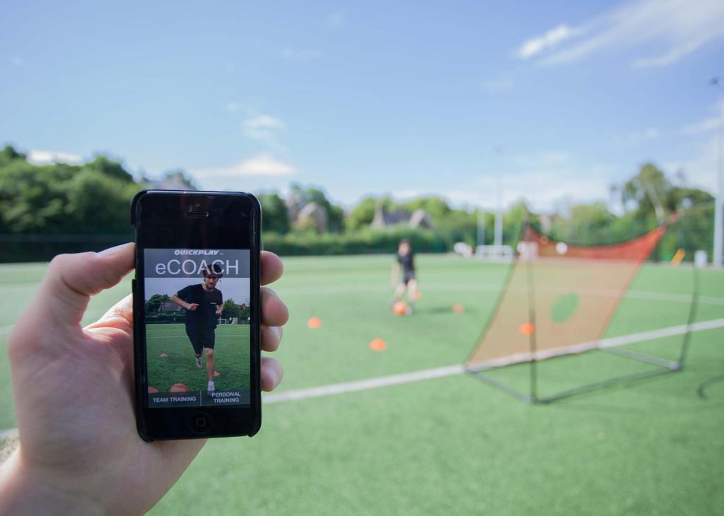 QUICKPLAYTM ecoach TRAINING APP LEARN THE CORRECT TECHNIQUE FROM A PRO PLAYER WITH SUPER SLOW MOTION VIDEO COACHING The ecoach is designed to work with our range of spot rebounders with their soft