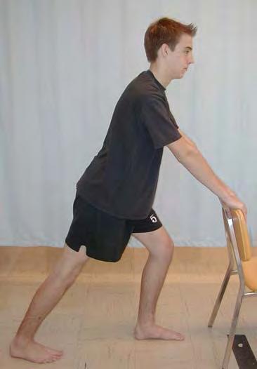 Calf Muscles To improve the effectiveness of this exercise it is best to have the body weight supported by the arms by leaning on a countertop, desk or a wall. 1.
