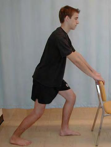 Keep your body erect and your right heel and foot on the floor, and allow the left knee to bend more so that more of your weight is on the left rather than the right side.