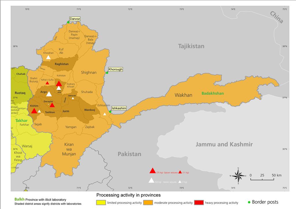 Takhar and Badakhshan province -the latter which seized only 45 kg of heroin in 2010 and indeed for all of Afghanistan.