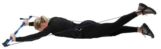 prone with arms and legs extended. Lift one leg off the floor keeping the knee in extension.