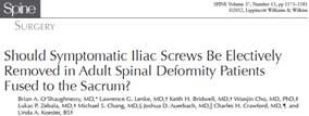 Iliac screw placement can be performed safely with a low likelihood of bony violation.
