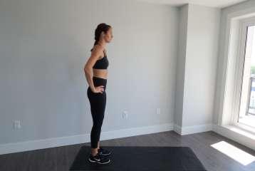 Place hands on the floor, slightly wider than shoulder width. While holding upper body in place, kick legs back. Land on forefeet with body in straight, plank position.