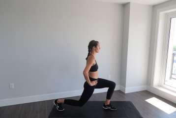 Exercise #7 - Lunges Lunge forward with the first leg. Land on your heel, then forefoot.