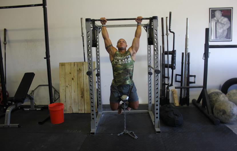 Weighted Chin-ups: Weighted Chins are amazing for building mass and strength in the upper back and biceps. This is an exercise that will never stop challenging you.