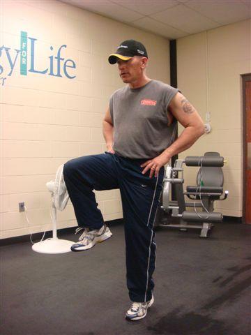 Drive the knee of the lifted leg up and forward by flexing that hip, while extending the stance-leg