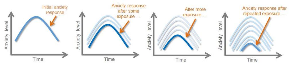 How Does Graded Exposure Work For Anxiety? Clinical studies tell us that if you keep going into a situation that triggers anxiety (e.g. the Fight or Flight Response) the severity of your symptoms will reduce and won t last as long.