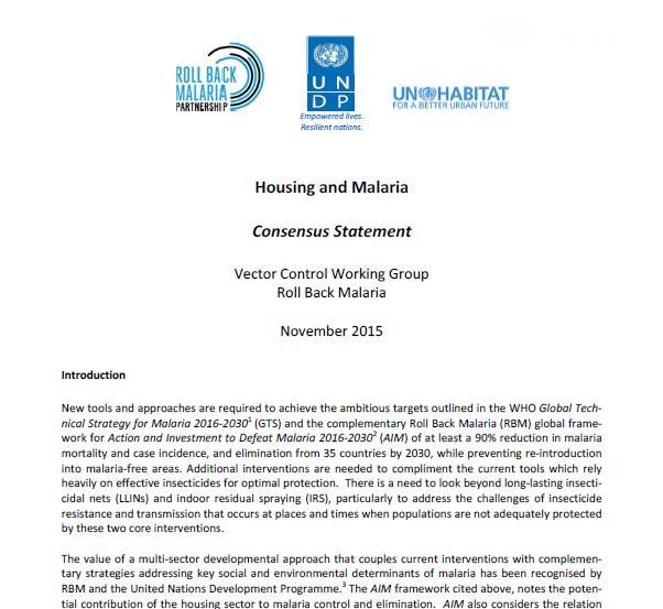 Housing improvements - policy RBM / UNDP /