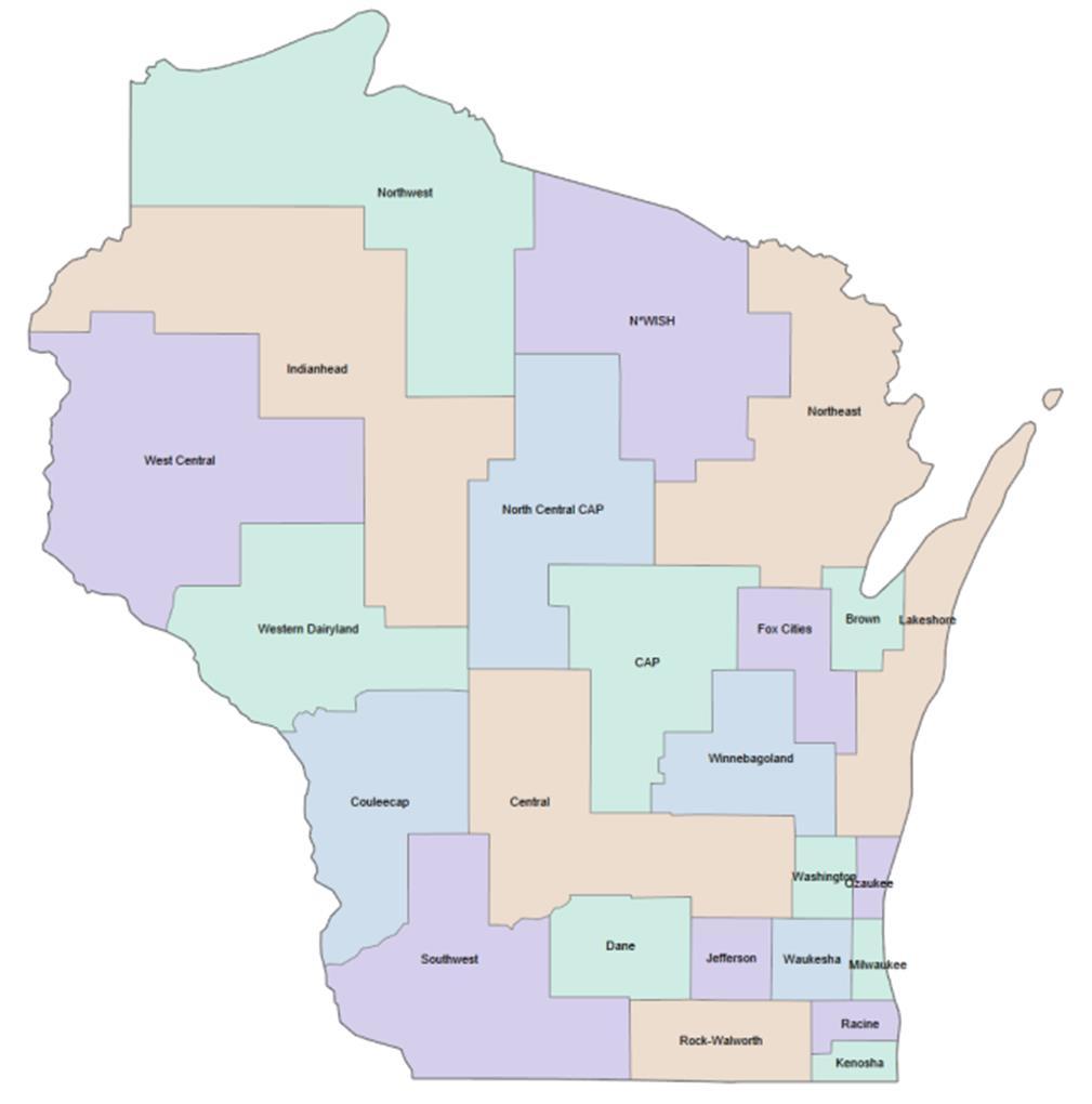 Four CoCs in Wisconsin Milwaukee City/County Madison/Dane County Racine City/County Balance of State Due to large geographic reach of Balance of State,