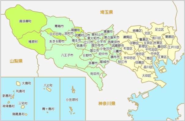Facilities under Tokyo metropolitan gov Minami-shinjuku test and Counseling Office Tama area test and Counseling Office Map of Participated HIV test