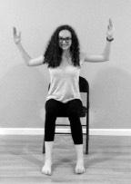 BODY SCAN In your seated mountain pose, experiment with finding a way to sit up tall and proud, and simultaneously allow your body to be relaxed and calm. Notice what your right hand feels like.