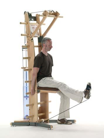 360 I Legs/Buttock Leg Extensions Use foot-cuff - In a seated upright 90 position - Hands are positioned on the rungs for support - The working leg positioned so the hollow of the knee is directly