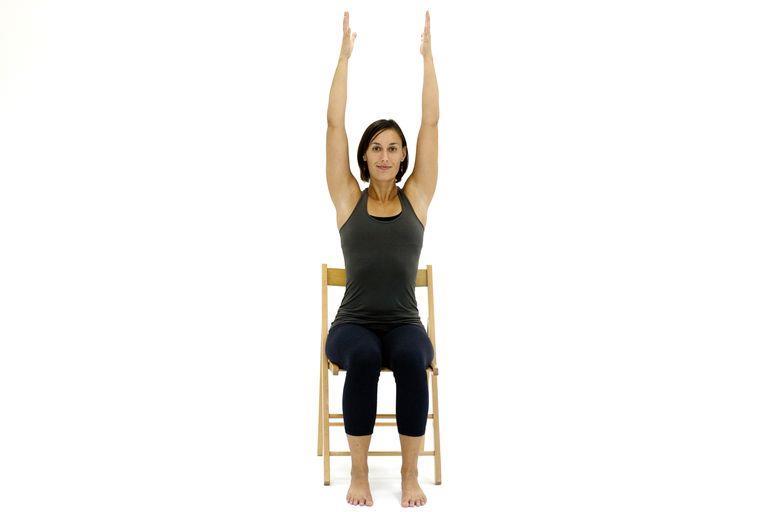 Chair Raised Hands Pose Benefits: Relaxes body Key Actions 1.Make sure wheelchair is locked. 2. Sit with a straight back 3. Take a deep breath in 4.