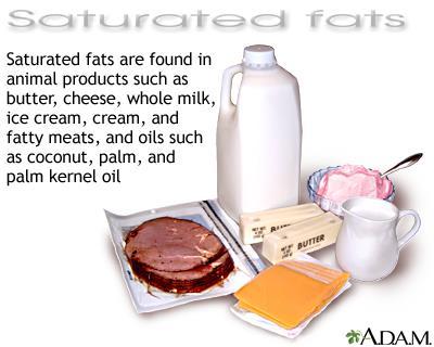 SOURCES OF FAT SATURATED FATS: