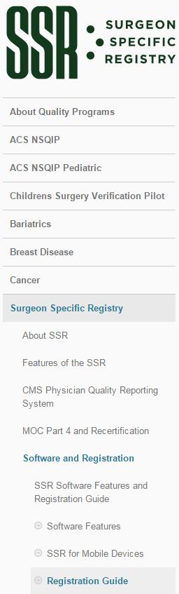Registering for the SSR Non-ACS Surgeon Members