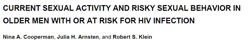 Challenges in HIV diagnosis Sexual risk behaviors among 624 men over 5 years In the prior 6