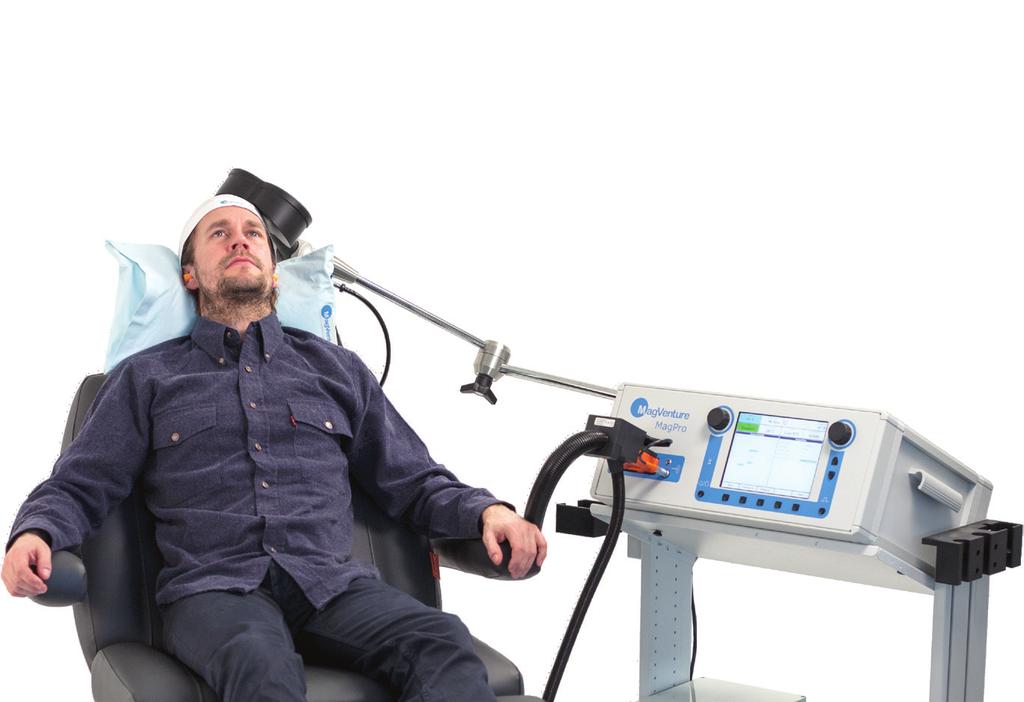 double-blinding Combined active and placebo (A/P) coil with current stimulation Treatment chair with vacuum pillow for stable and comfortable head rest 60scanner