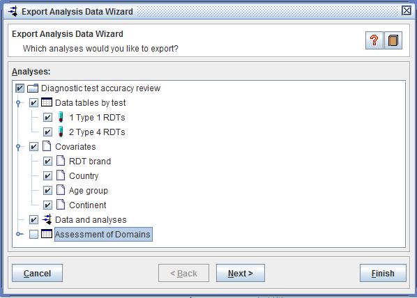 7 Exporting data On the menu bar, click File>Export>Data and analyses to launch the Export Analysis Data Wizard.