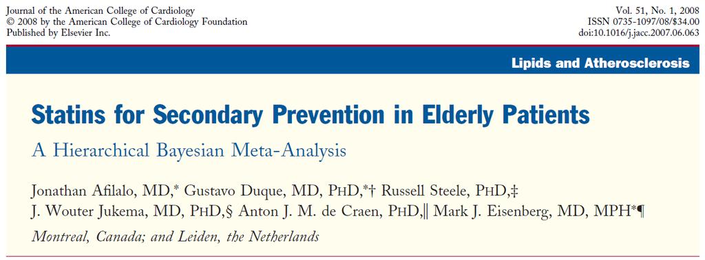 Statins reduce all-cause mortality in elderly patients and the magnitude