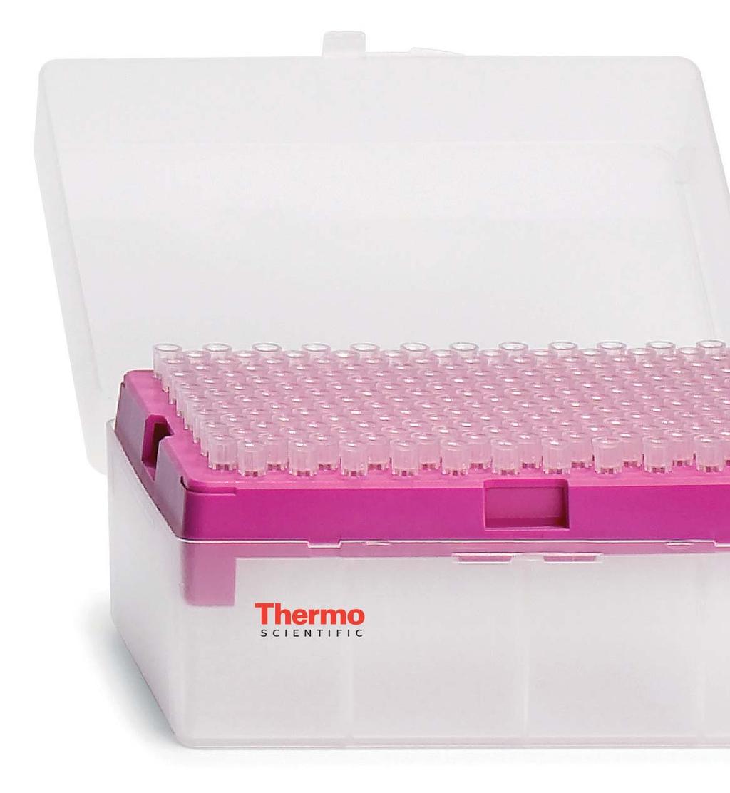 Thermo Scientific Finntip Pipette Tips Finntip* pipette tips are manufactured using high quality materials and the latest molding techniques for proven reliability.