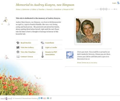 Create an Online Tribute via MuchLoved.com You can also create a webpage for your Tribute Fund where family and friends can leave messages, photographs, or donate securely to the fund online.