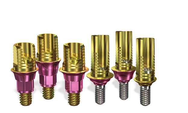 Ti-bases Simplify with Pre-Assembly Option Fixation screw can be pre-assembled into the base Cementing outside of the patient s mouth Capability to be carried to the site as a one-piece system for