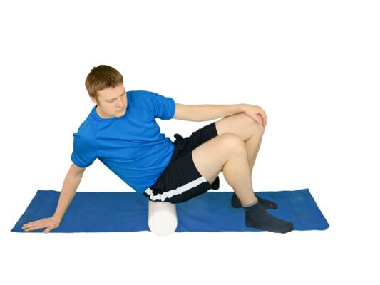 Use a ball to release back of thigh Use a ball to release back of thigh Gluteus Release (Foam Roller) Roll your buttock muscles out on