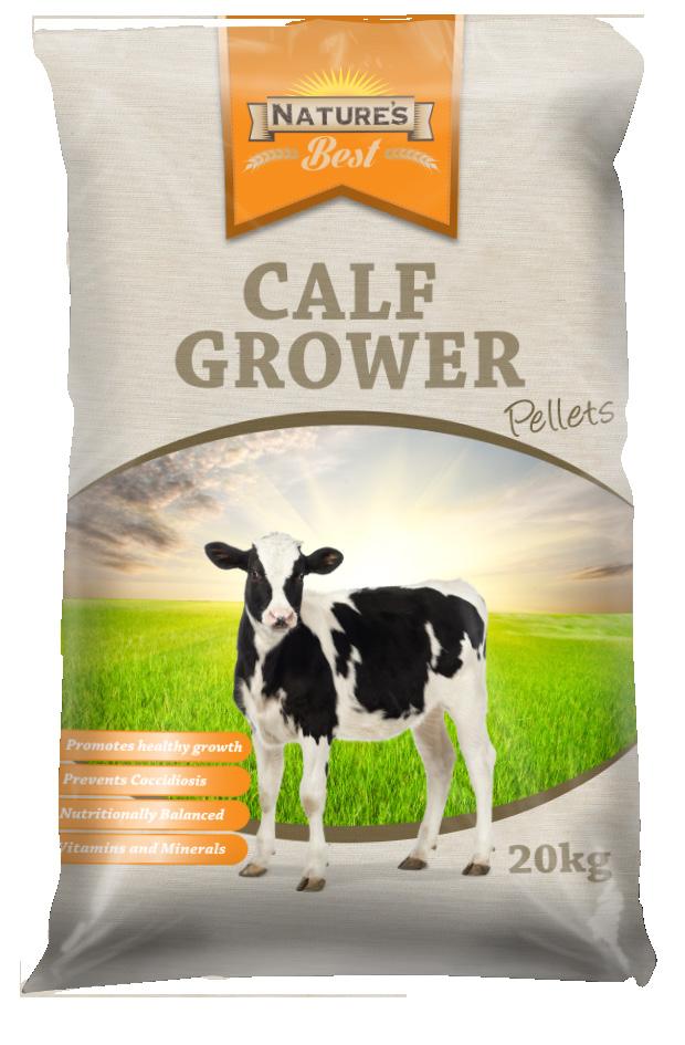 Calf Grower Pellets Nature s Best Calf Grower Pellets is a nutritionally balanced, high protein calf feed suitable from 8 weeks of age.