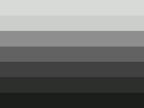 The diagram below shows seven gray bars. Each bar is slightly darker than the bar above it. Within each bar, the shade of Gray does not change.