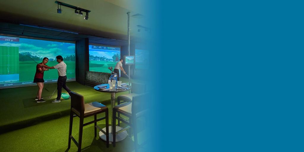 INDOOR GOLF Play, practice or entertain year-round, rain or shine.