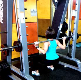 WEIGHT, STRENGTH & RESISTANCE TRAINING EXERCISE WEIGHT SETS REPS MOVEMENT Smith Machine Squats 30-40 lbs GROUP A 3 1. Stand upright in front of the bar of the smith machine. 2.