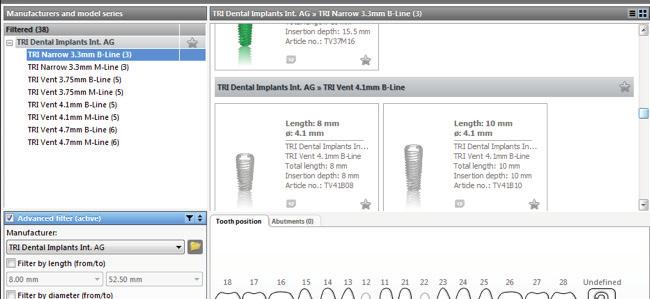 PROCESS DESCRIPTION GUIDED SURGERY (CODIAGNOSTIX) All TRI implants are implemented in the codiagnostix implant library Select TRI guided surgery in