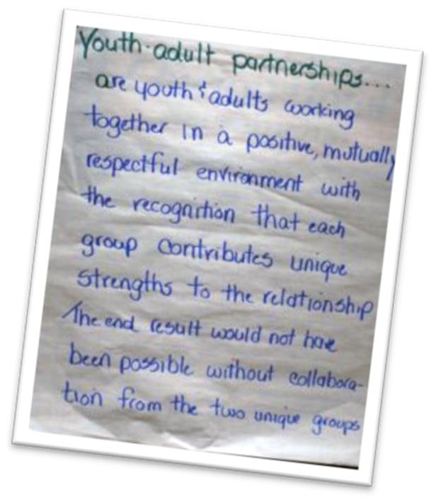 Retention Create a strong youth-adult partnership Clear channel of communication Explicit expectations and commitments from both sides