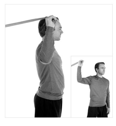 9. Shoulder Internal Rotation Using an Elastic Band Repetition: 10 Attach one end of an elastic band to a solid object at shoulder height.