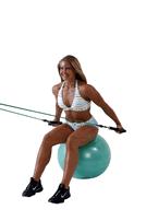 Back Exercise #7: Stability Ball/Seated Reverse Lat Extension Gym Equivalent: Seated