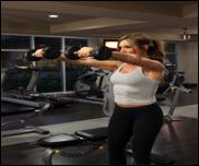 " Up and Out: hold barbell or dumbbells in front of thighs, perform an upright row.