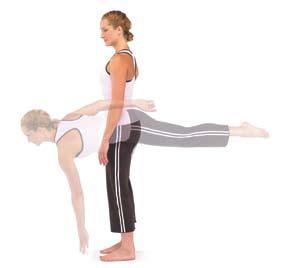Standing Twist Stand with feet parallel and directly below the hips, and tighten your stomach muscles.