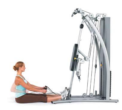 Upper Body 30 Seated Floor Row Two handles attached to low pulley Seat removed Foot plate up Sit on the floor, facing the machine, with a handle in each hand and your feet pressed against the foot