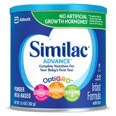 A 20 Cal/fl oz, nutritionally complete, milk-based, iron-fortified infant formula for use as a supplement or alternative to breastfeeding. No artificial growth hormones.