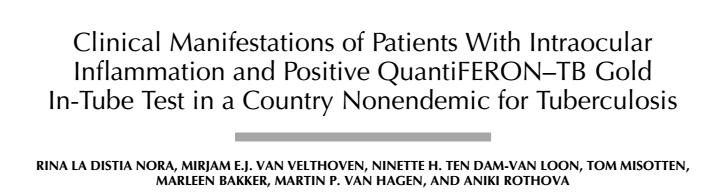Frequency of positive tests is high in patients with suspicious features or history (~20-30%) Protean clinical manifestations, but retinal vasculitis and